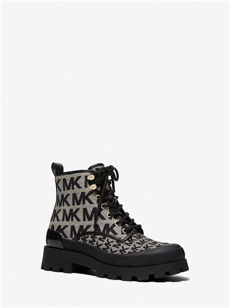 michael kors payton boots|Payton Logo Jacquard Combat Boot .